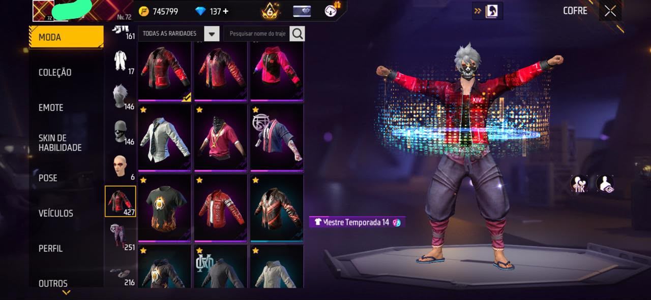 Conta Free Fire antiga primeiros passe