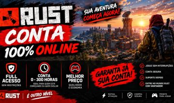 Contas Rust 100% Online | Full Acesso | 0-300h | Melhor Preço