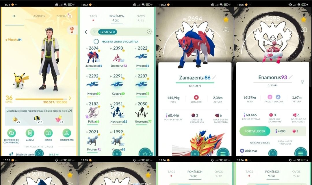 Lv. 36/37 | Necrozma Shiny Fundo Especial | Zamazenta Fundo Q318