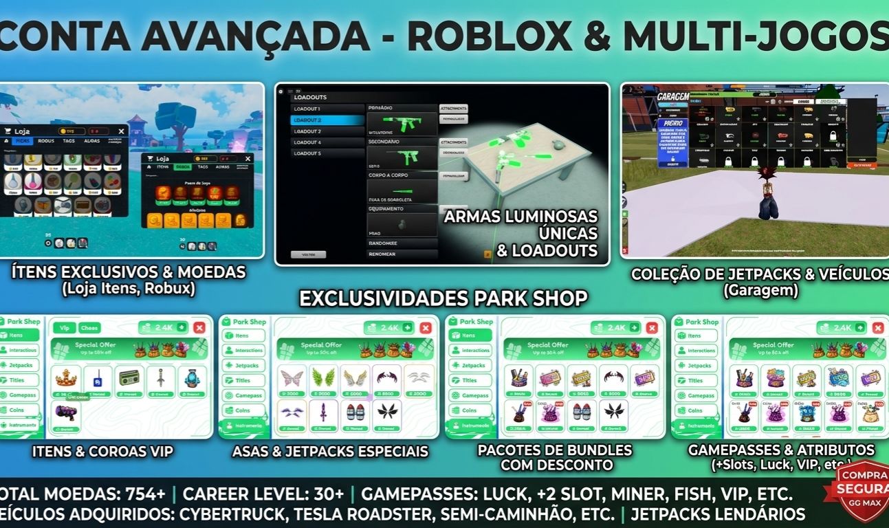 CONTA DE ROBLOX COM MUITAS SKINS, MUSH YO PARK VOICE MM2 JAILBREAK COUNTER BLOX