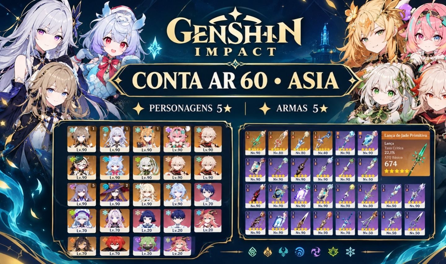 Conta Genshin Impact AR 60 ASIA