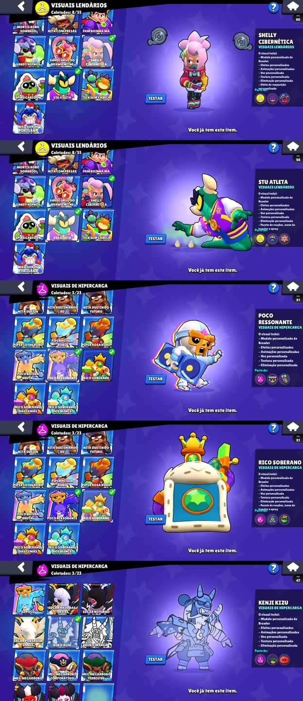Brawl Stars 37K Troféus | 105 Brawlers | Skins Lendárias + MT Buffies
