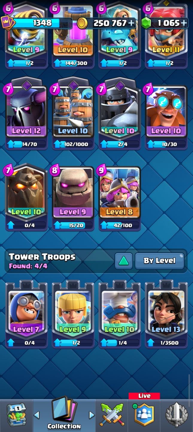 CR | CONTA CLASH ROYALE COM 7611 TROFEUS ARENA 20 | COM EVO E HEROICO