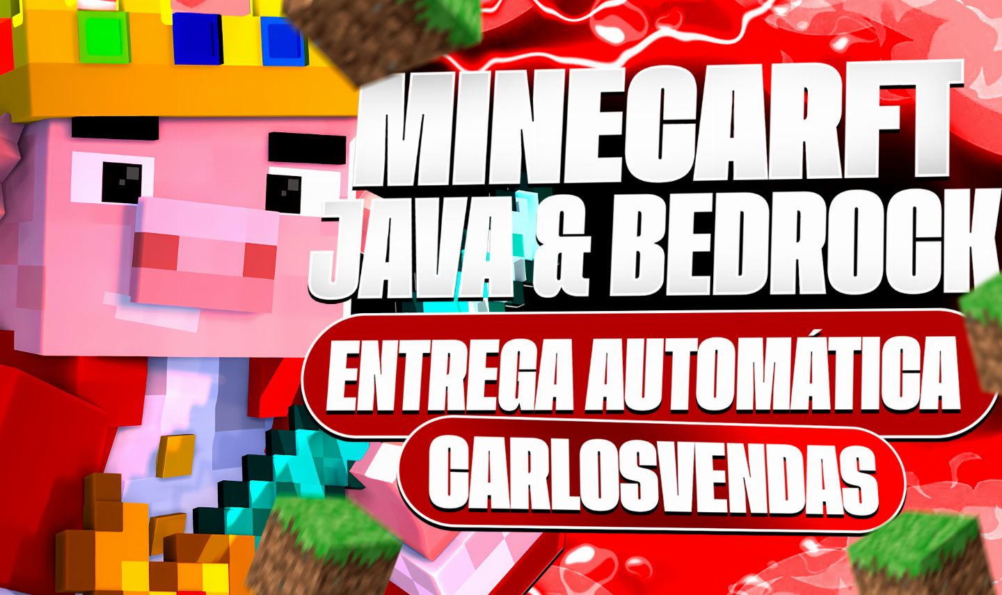 MINECRAFT JAVA + BEDROCK ORIGINAL | ENTREGA AUTOMÁTICA/IMEDIATA +BRINDES