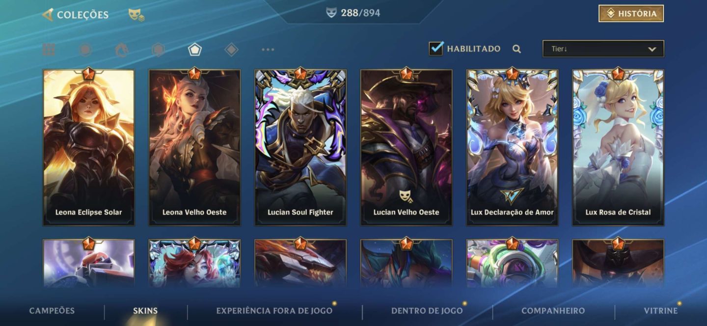 Conta Monarca e Lenda - 288 Skins