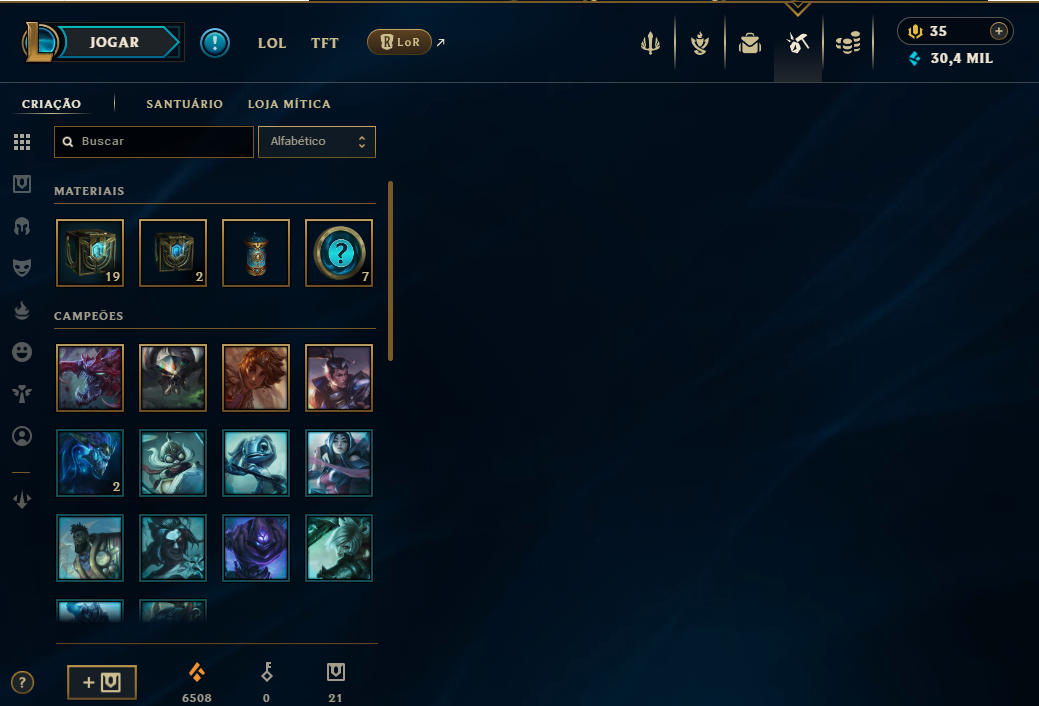 Conta LOL com Emote Grão-Mestre PEAK 904LP