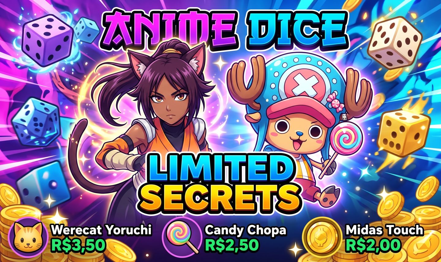 ANIME DICE: LIMITED SECRETS Werecat, Candy Chopa + Fortune A Partir R$2