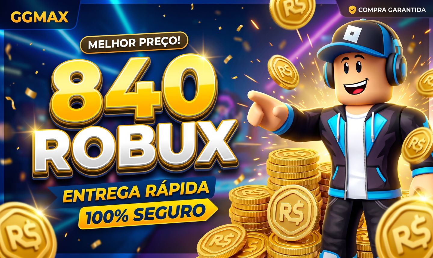 Robux mais barato da GGMax! Código de 840 Robux para o Roblox! ENTREGA RÁPIDA!