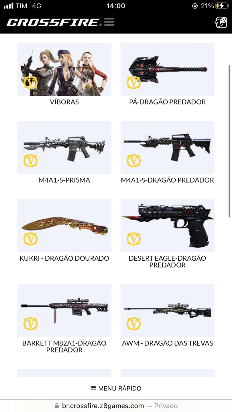 CONTA CROSSFIRE - 11 VIPs