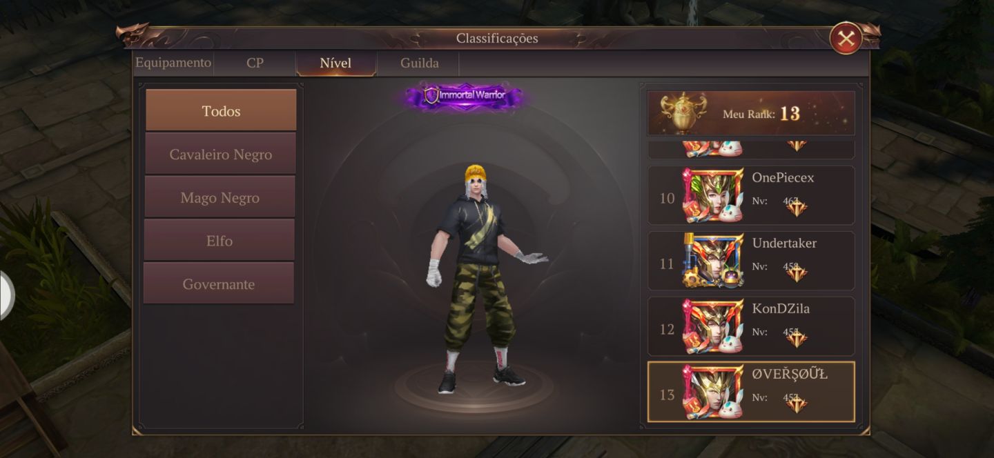 Conta Mu Dark Epoch vip9 t8 LV 453