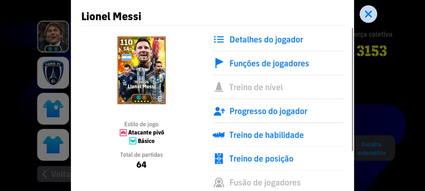 Conta Messi 110, neymar de bruyne Server BR