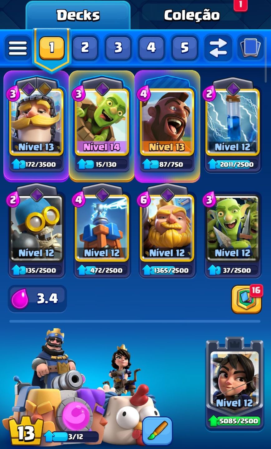 CONTA CLASH ROYALE - MUITAS CARTAS E TROFÉUS