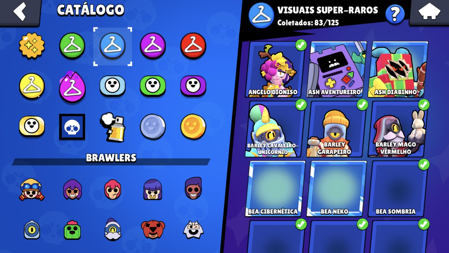 CONTA BRAWL STARS 58K (2019) 104 BRAWLERS, 13/14 LENDÁRIOS, 286 SKINS, 35 Hipers