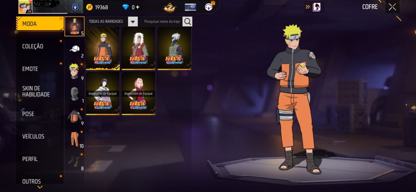 CONTA BOT NARUTO FREE FIRE