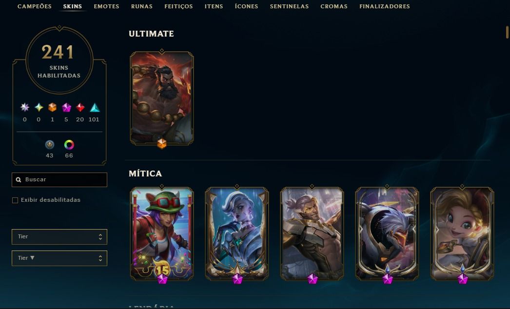 CONTA LOL MESTRE + VALORANT EX-IMORTAL | 241 SKINS | PRESTÍGIO + ULTIMATE