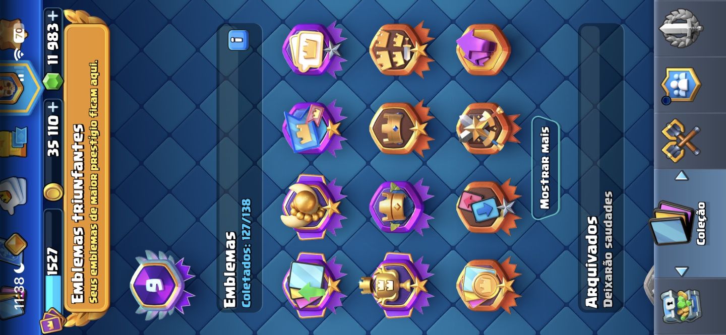 CONTA DE CLASH ROYALE COM MUITAS EVOLUTIVAS, TODAS AS CARTAS DO GAME
