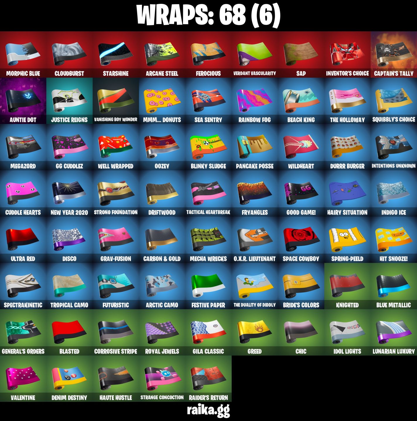 87 skins s2 Blue squire Royale Knight , s3 The Reaper 250 VB Rogue Agent