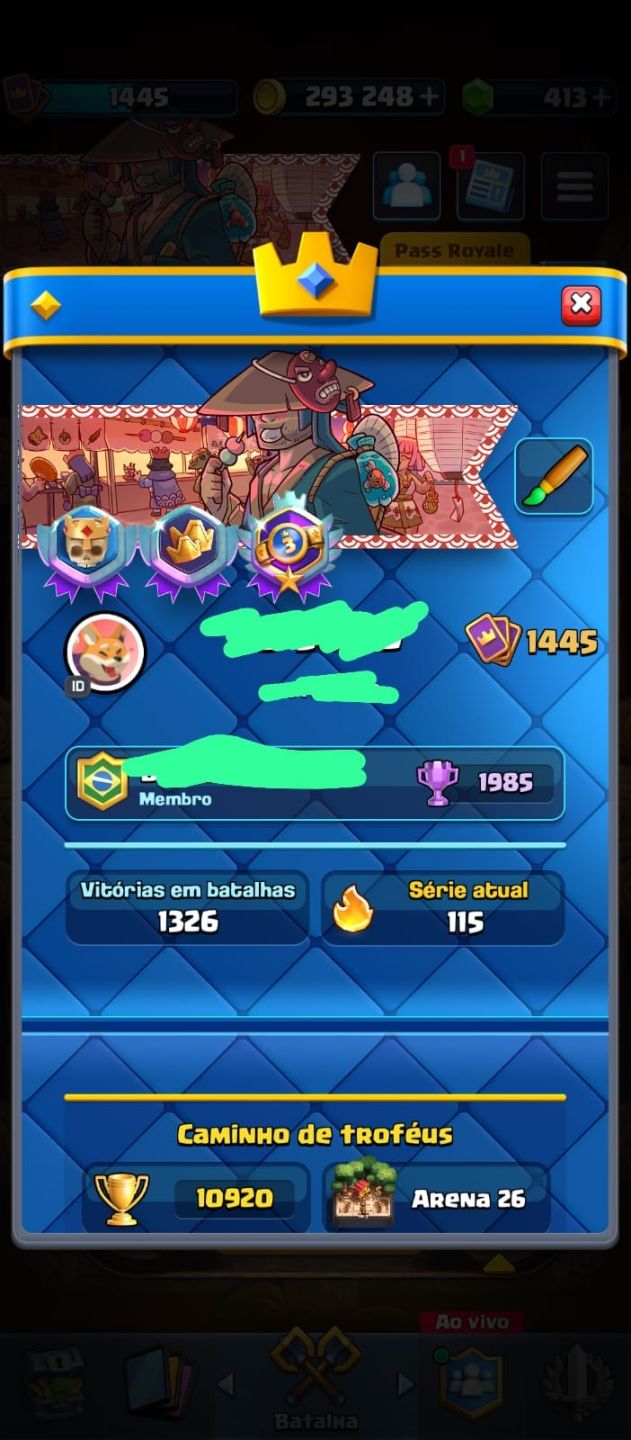 CONTA CLASH ROYALE NIVEL 14