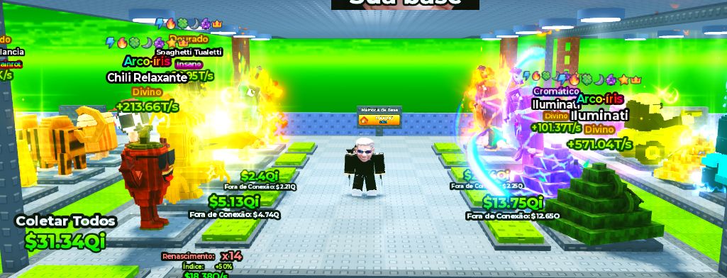 Mega rampa para blocos sortudos! BRAIN ROT