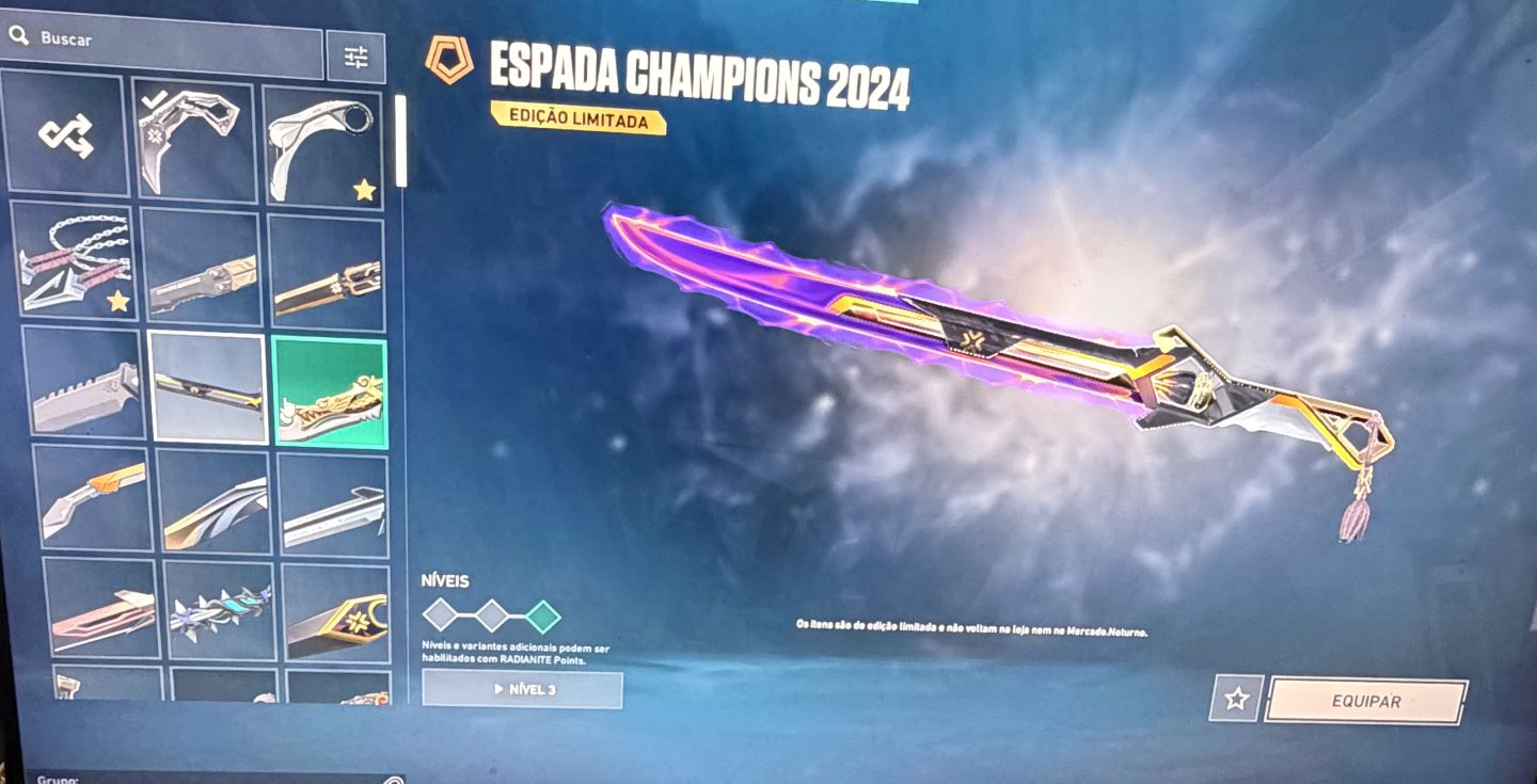 Conta de Valorant! Com skin rara, skichampions, diversas facas, vários passes
