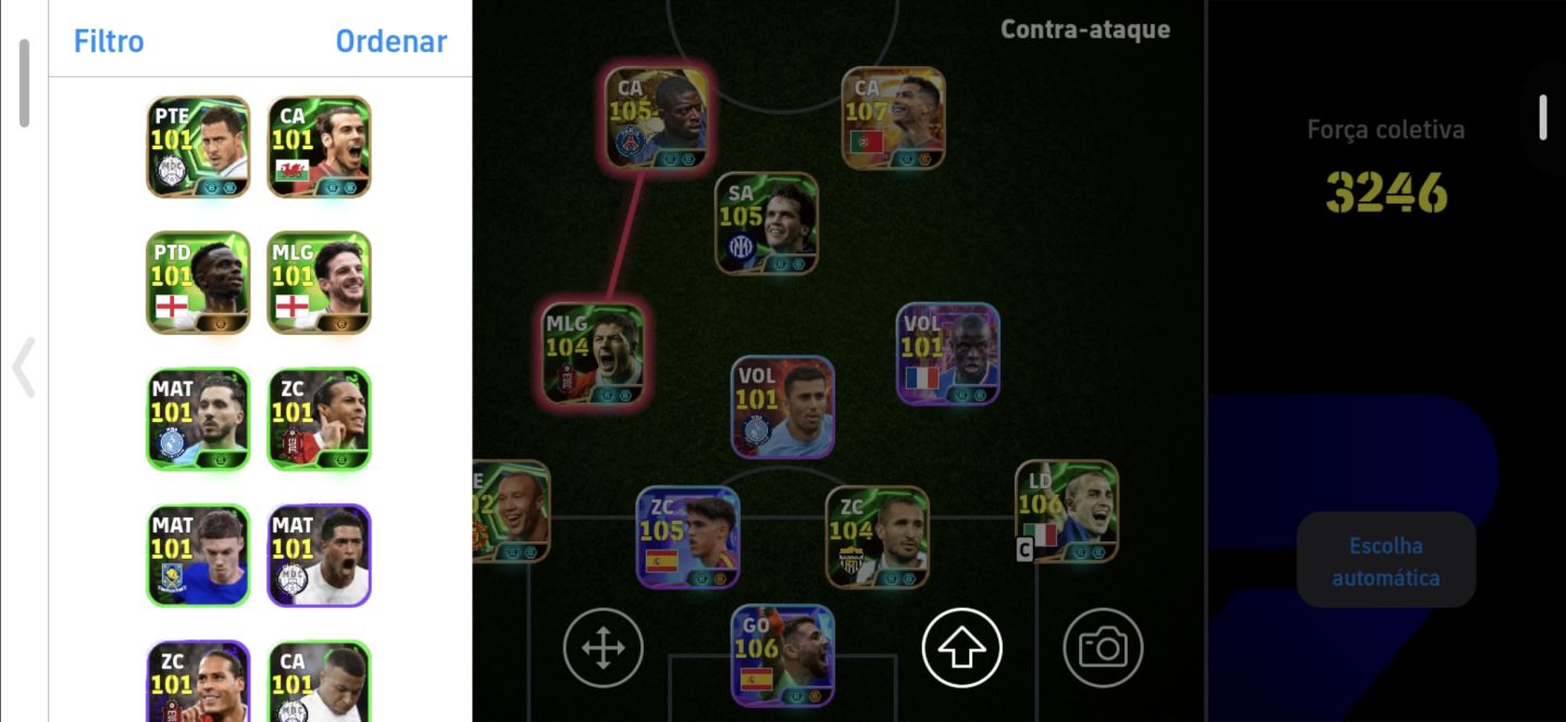 Conta de efotbol com 3244 de força com cr7 prime dembele bola de ouro e compania
