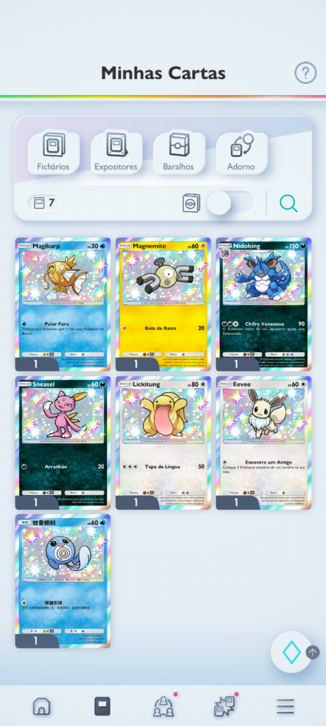 Conta Pokémon TCG - NV 37 com mais de 2k cartas, muitos Shinys e Full Art!!!