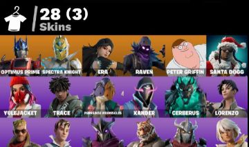 CONTA FORTNITE 28 SKINS OPTIMUS PRIME
