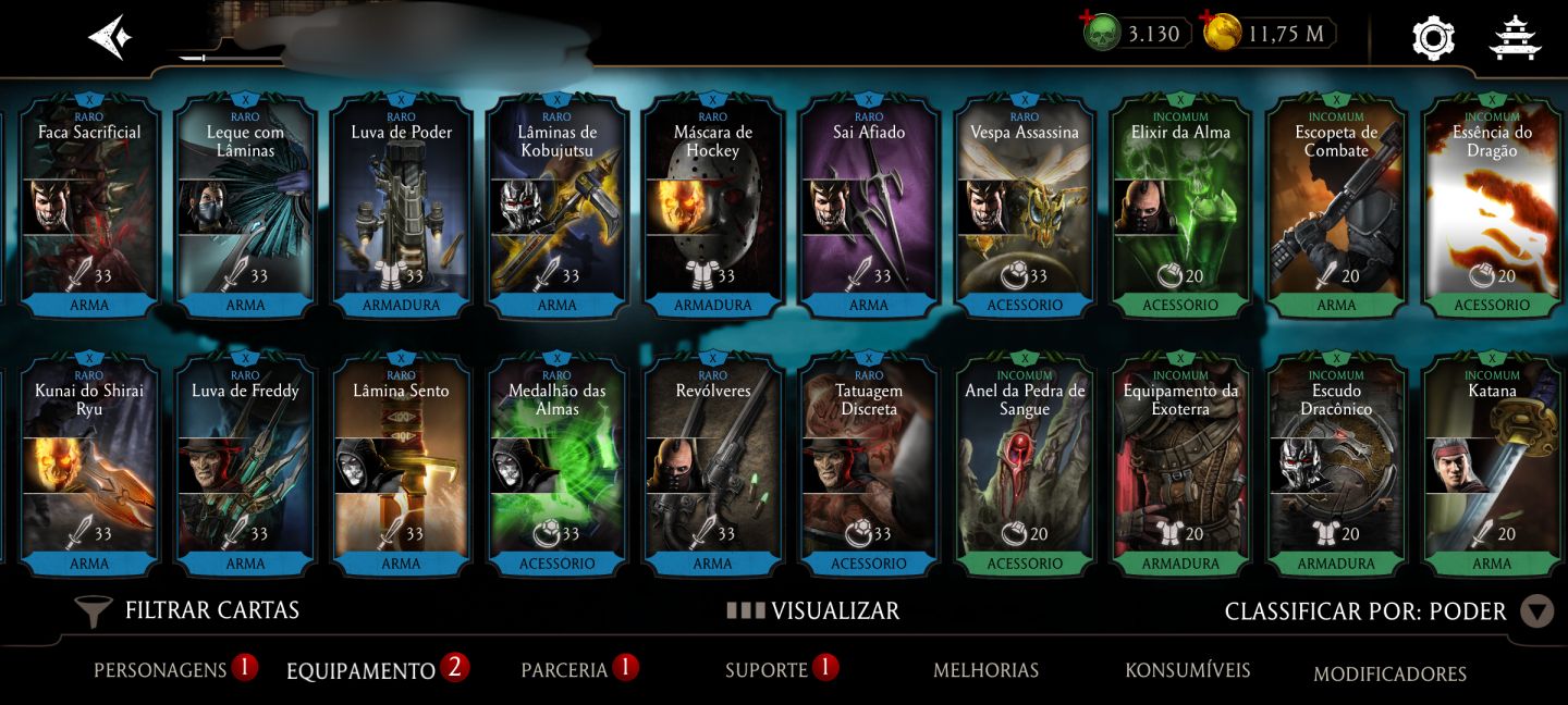 Conta de Mortal Kombat mobile diversos personagens diamante