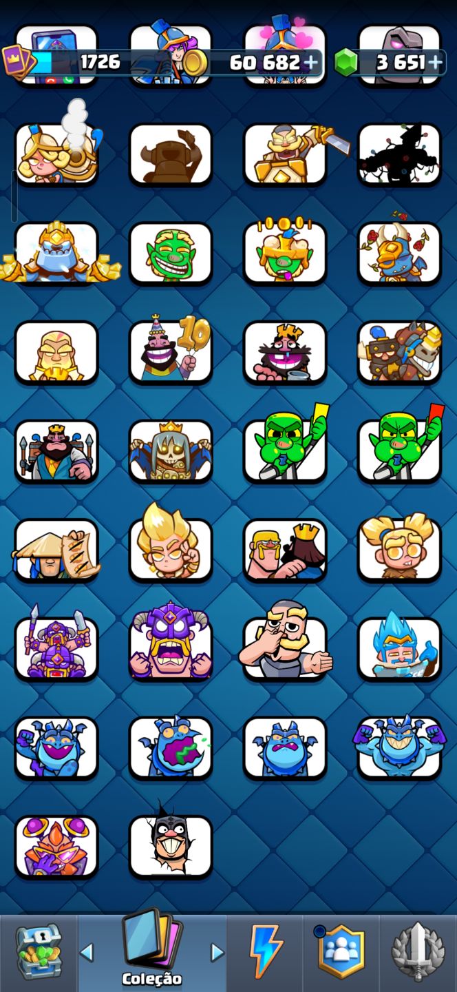 Conta Clash Royale Nível 16 Várias Cartas Nível Máximo 14k troféus Arena Campeão