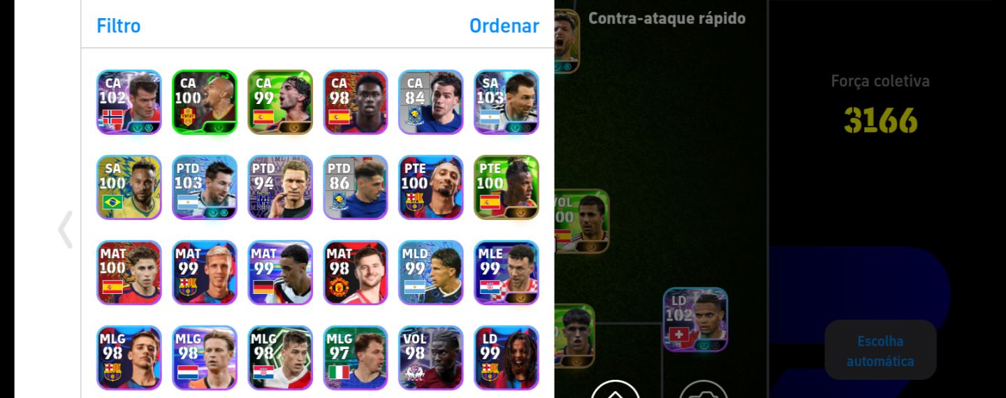 CONTA EFOOTBALL MESSI 109 MAT + AGÜERO 104 + SUÁREZ 104 + CASILLAS 105 3166