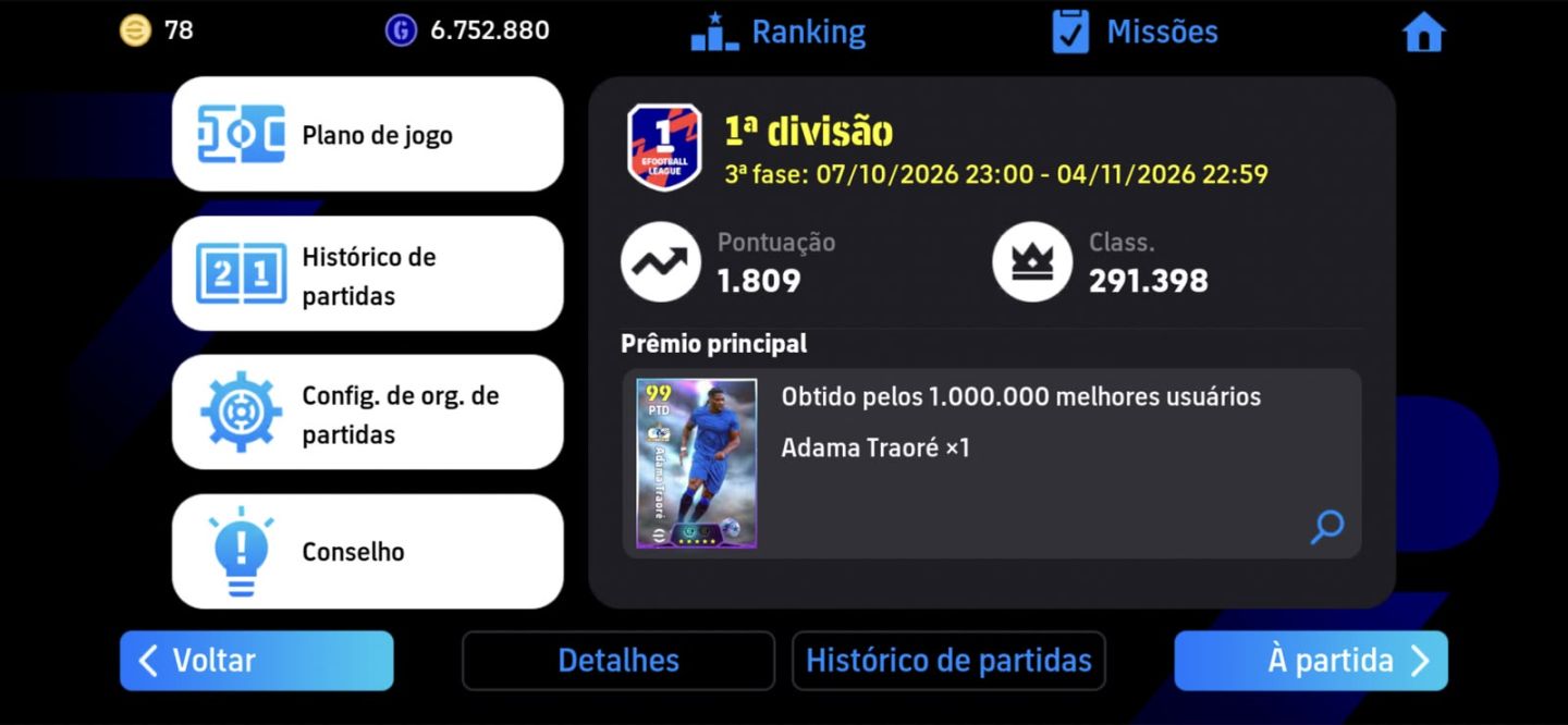 Serviço de Evolução para a 1 Divisão