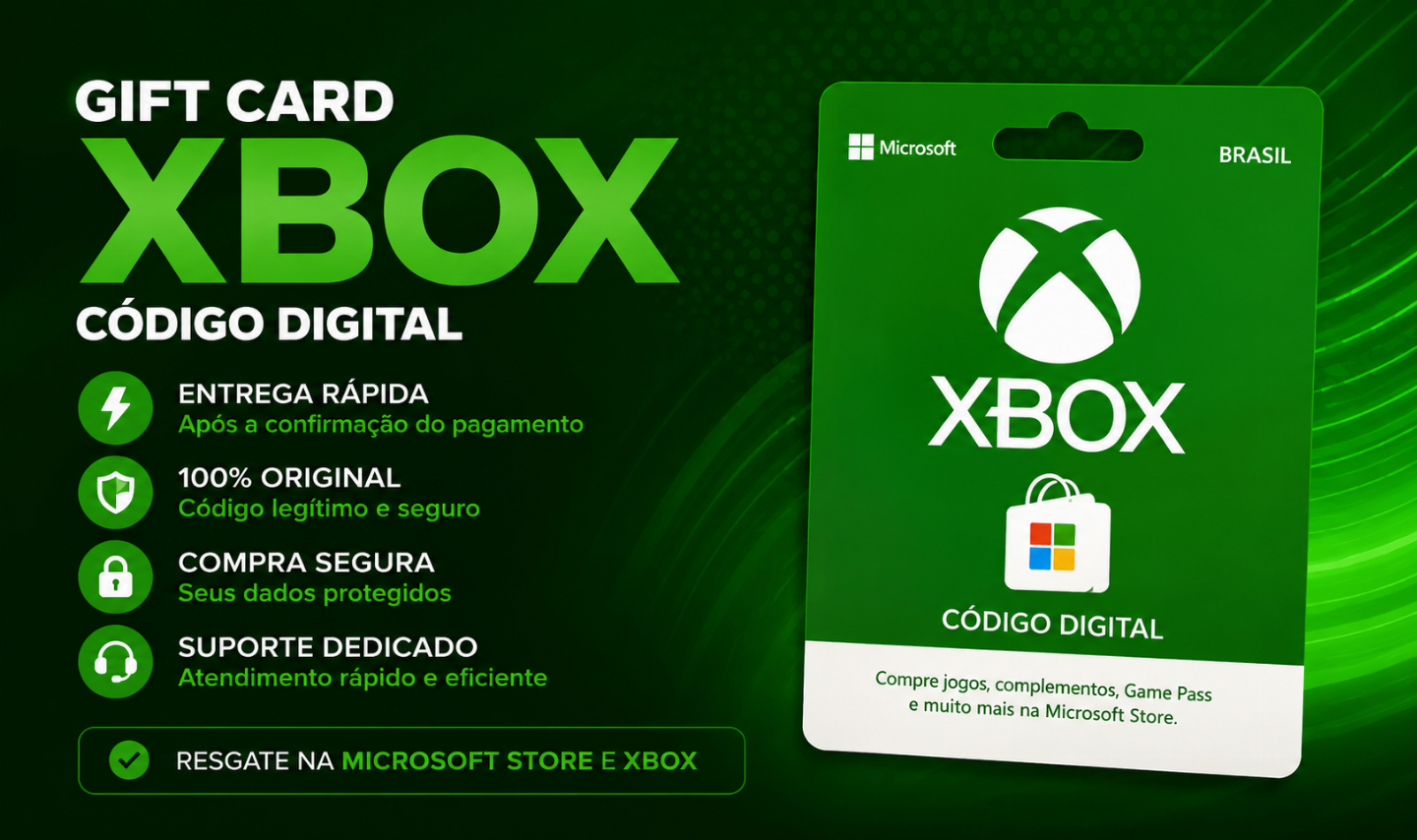 GIFT CARD XBOX ORIGINAL / MELHOR PREÇO/ ENTREGA RÁPIDA