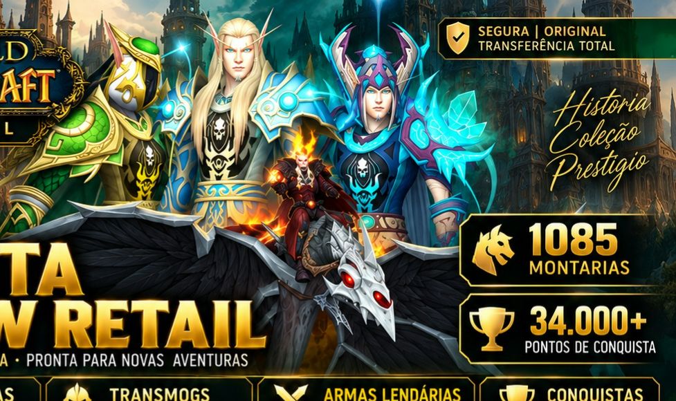CONTA WOW RETAIL À VENDA - 1.085 MONTARIAS | 34k+ CONQUISTAS