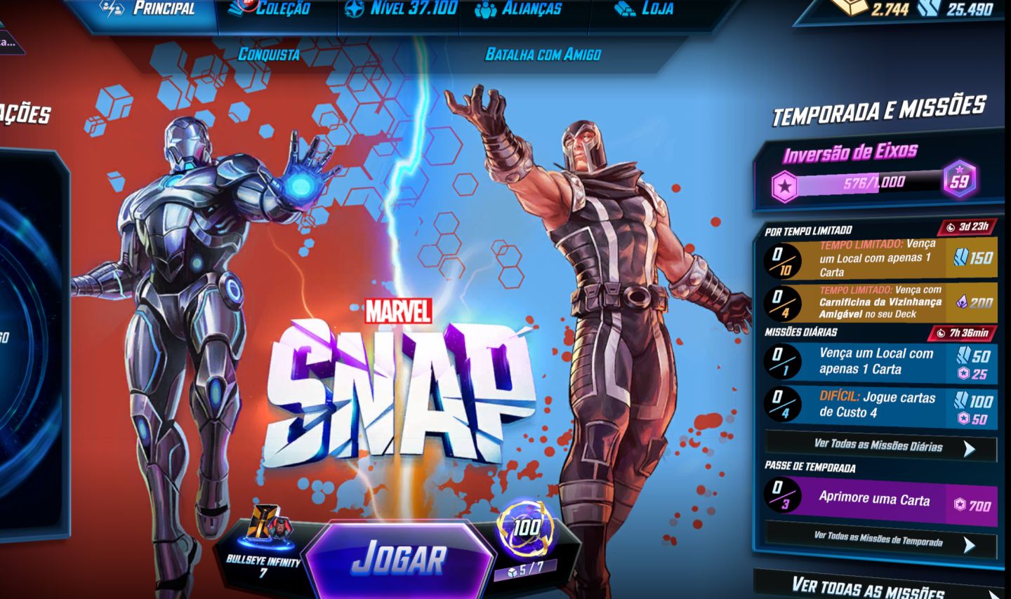 Conta marvel snap CL 37.100