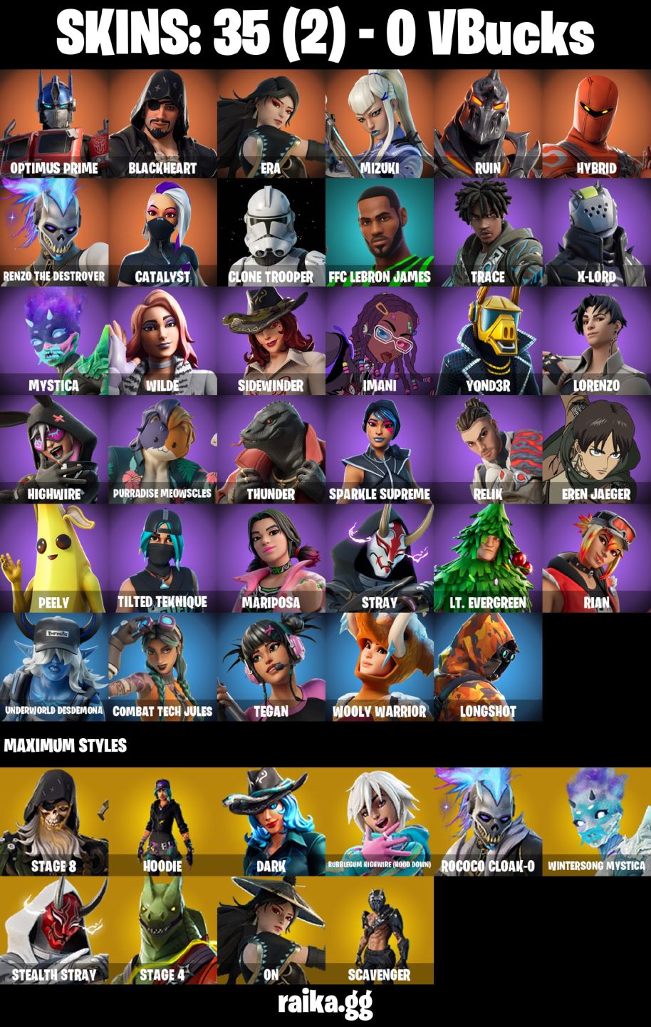 CONTA FORTNITE COM 35 SKINS ERA/STRAV/TEGAN/RELIK/X-LORD/RUIN/WILDE/MYSTCA/