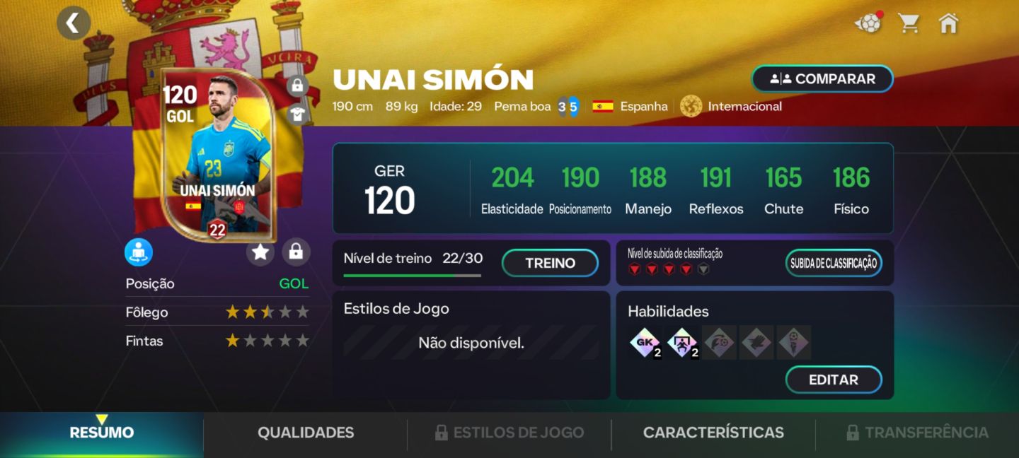 Conta básica EA FC mobile 119 de over com o Hazard 119