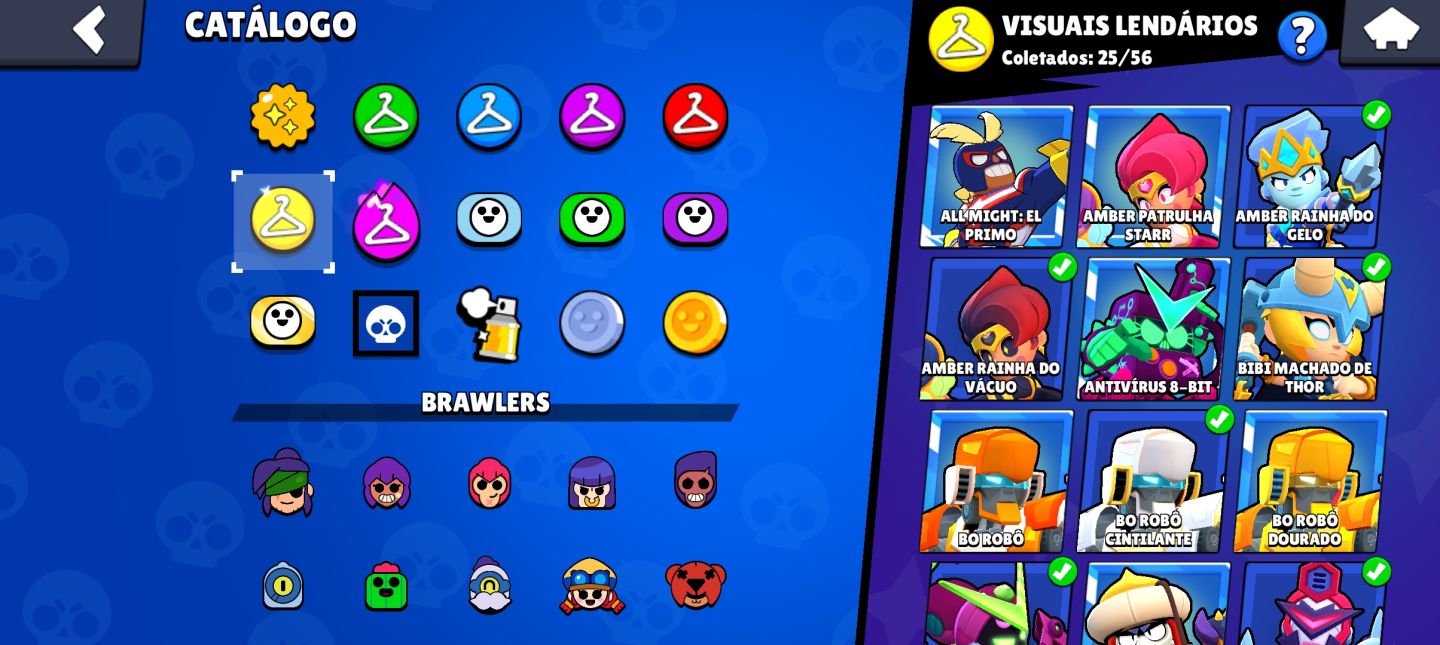 Conta de brawl stars/ 105k trofeus+ 8 anos de jogo+100 brawlers full