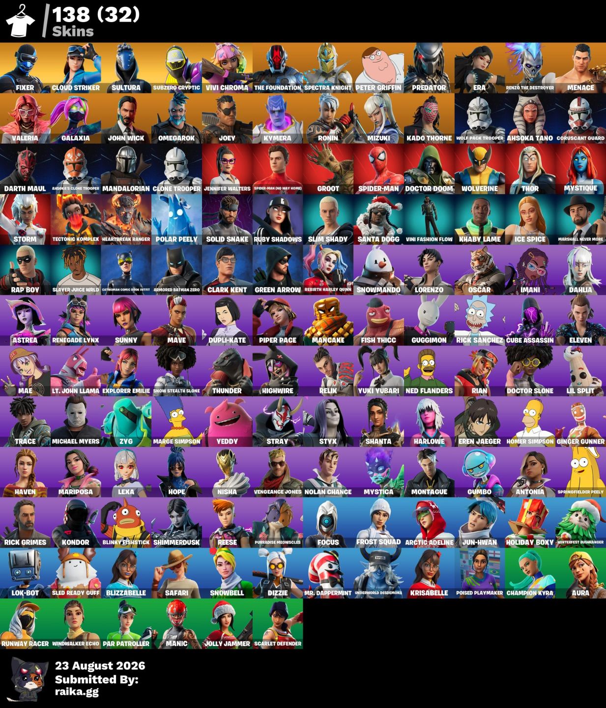 CONTA FORTNITE | 138 SKINS | LEVIATHAN AXE | 162 PICARETAS | 112 DANÇAS