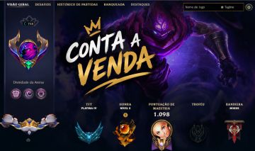 Conta com 500+ skins e outros afins