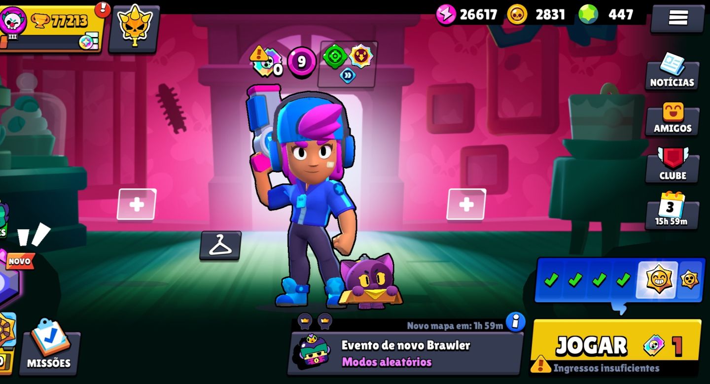 Conta de Brawl com Skin Mais Rara do Game (Shelly Estelar)