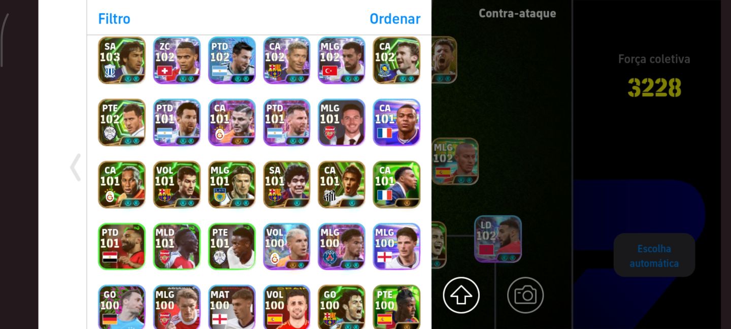 Conta Efootball 3228 de Força com Cruyff 109 e Novo Edmilson