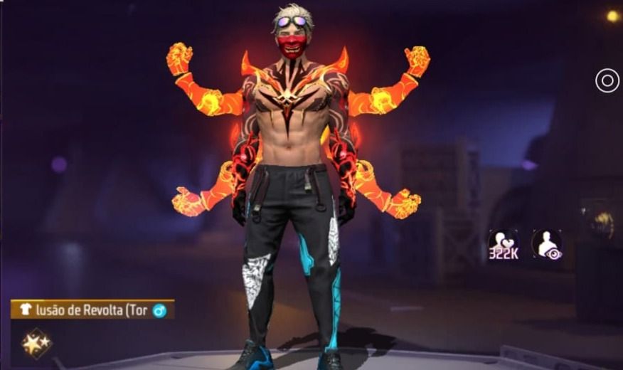 CONTA DE FREE FIRE COM ANGELICAL AZUL, PUNHO, DUNK MASTER, AUG EVOLUTIVA
