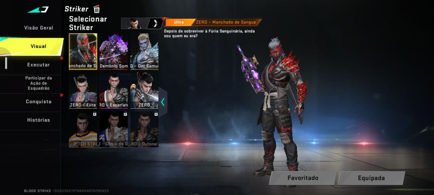 CONTA DE BLOOD STRIKER INSANA COM 4 ETERNA,VÁRIAS SKINS DE PERSONAGENS!!!