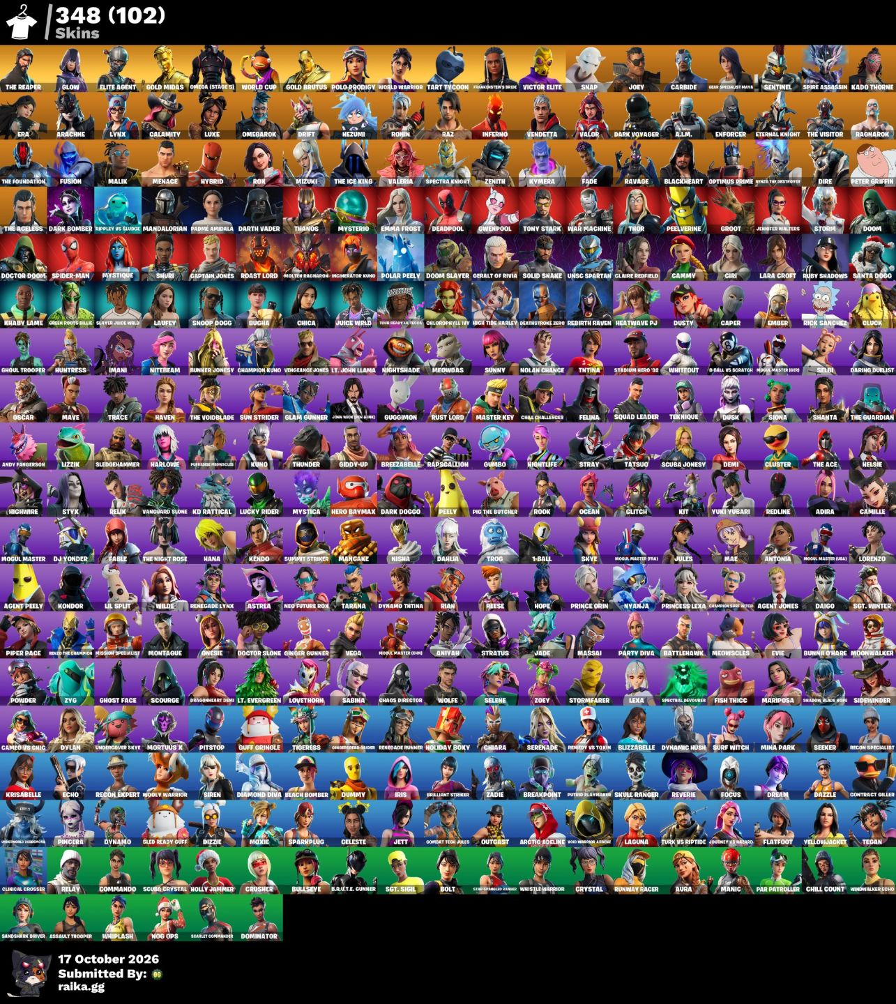 CONTA DE FORTNITE 350 SKINS TRYHARD | POLO PRODIGY | GLOW | WORLD CUP | MAKO