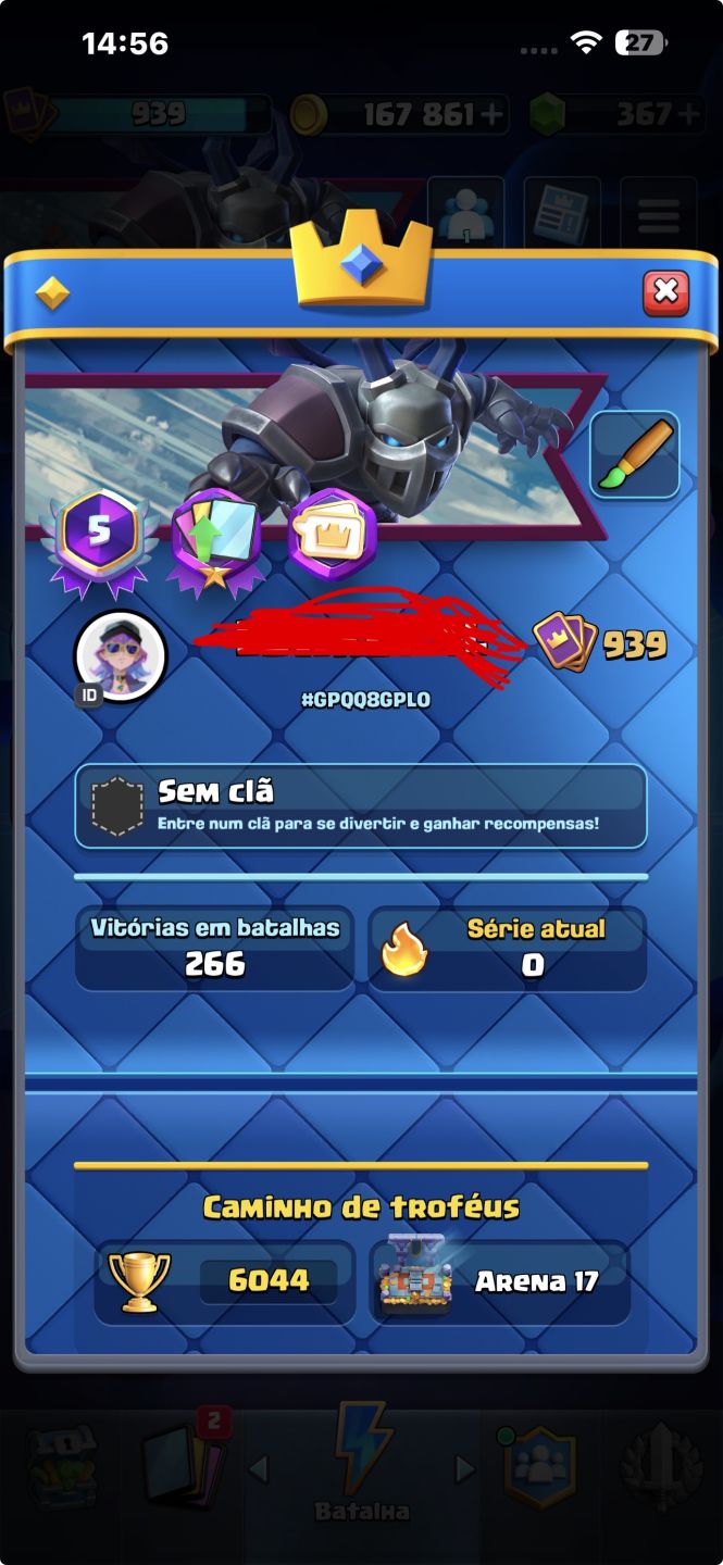Conta de Clash Royale 6k trofeu + Brawl Stars com 21k de trofeu de 2019