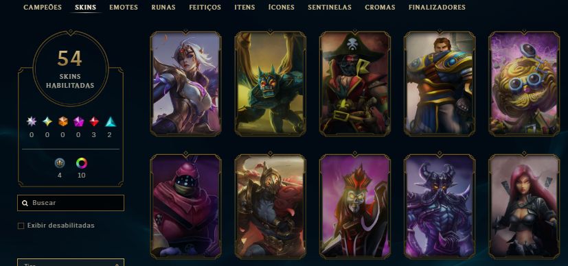 CONTA PLATINA 4 / 13 SKINS / LUX CÓSMICA / BROLAF / TRYNDAMERE LUA SANGRENTA
