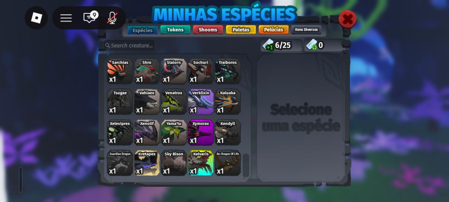 Criaturas, tokens, paletas, etc creatures of sonaria