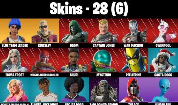 Conta Fortnite com Kingsley | Blue Team Leader | Santa Dogg e 28 Skins