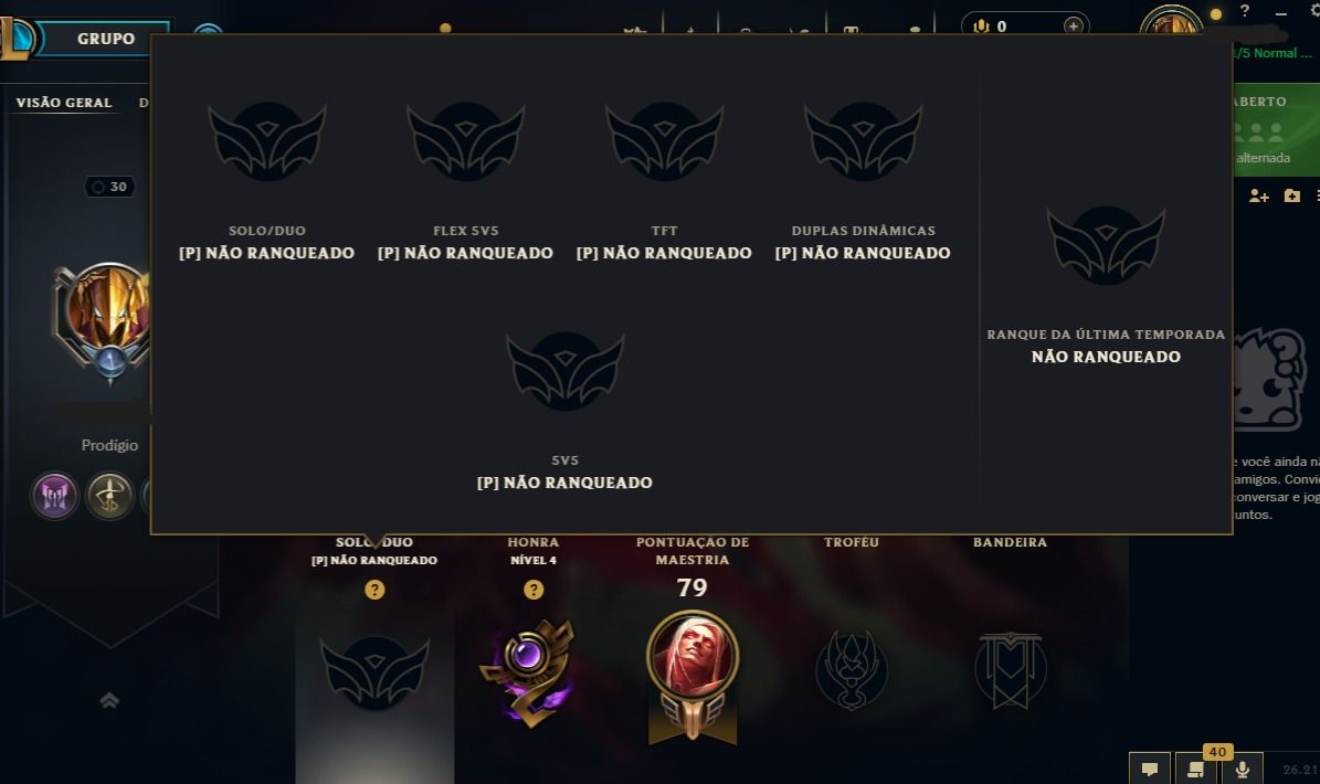 Conta Lol | Unranked | 2k EL 23k EA | Lvl 30 | Full Acesso | Entrega Automática