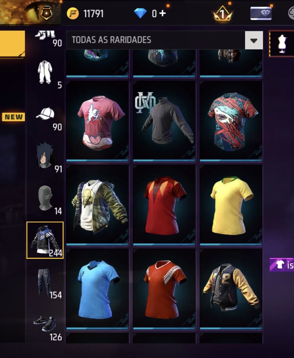 Conta antiga de free fire com algumas skins raras de incubadora e passe